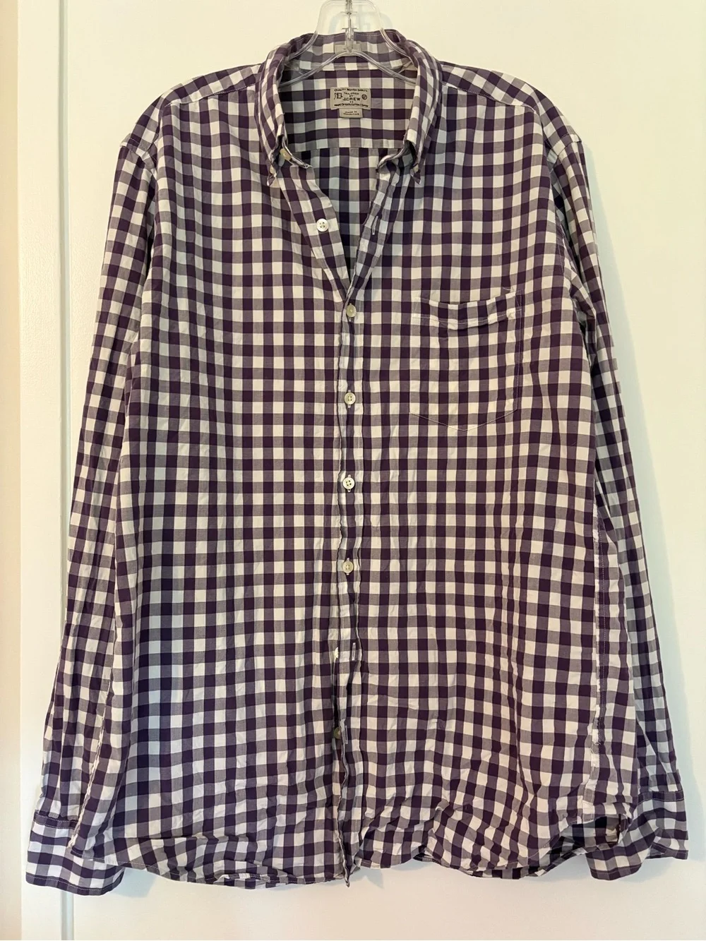 J. Crew 100% Cotton Purple Gingham Button-Down Shirt